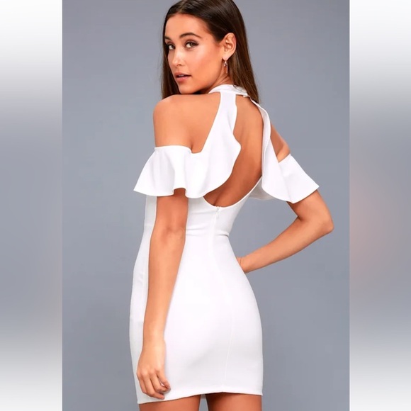 Lulu's Your Time Bodycon White Off the Shoulder Mini Dress - Picture 1 of 10
